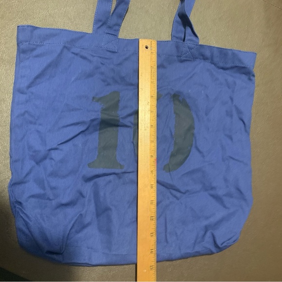 (1) FEED 10 lightweight and foldable classic tote organic cotton Blue Nwt - Picture 3 of 5